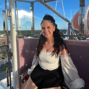 Frill Trim Tube Top with Sheer Sleeves from Fashion Nova